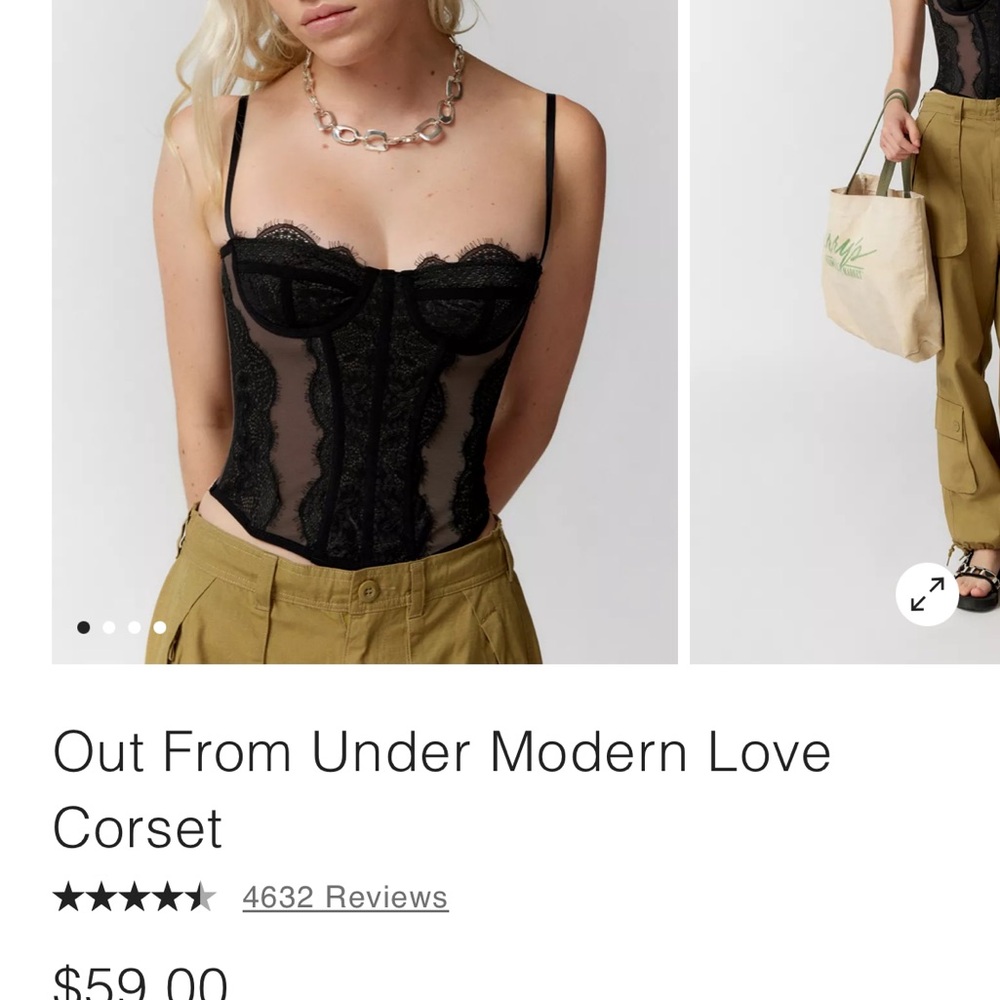 Urban Outfitters Black Lace Corset Top